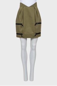 Green mini skirt with tag