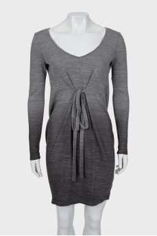 Gradient print dress with ties