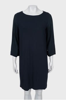 Shift dress in dark blue