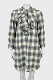 Printed dress with ruffles