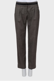 Wool trousers in fine print