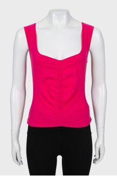 Pink draped tank top