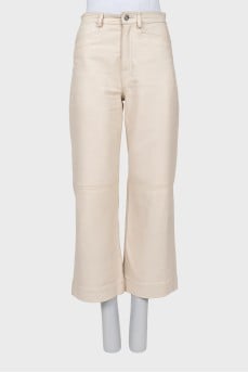 White leather trousers