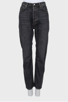 Dark gray button down jeans