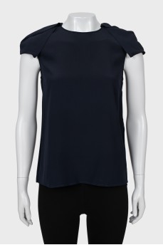 Short sleeve silk blouse