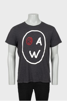 Men's dark gray printed T-shirt