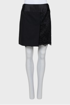 Black skirt with lace inserts