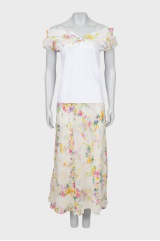 Floral Maxi Skirt Suit