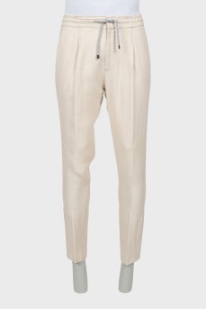 Men's linen trousers with arrows