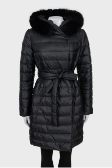 Slim fit quilted down jacket