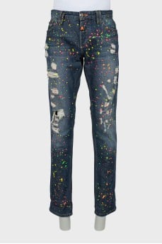 Men's decorated jeans
