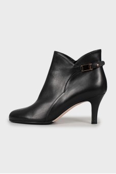 Black leather ankle boots
