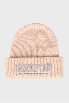 Men's hat with embroidered print