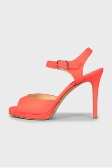 Pink leather sandals