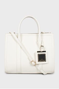 Eco-leather tote bag with tag
