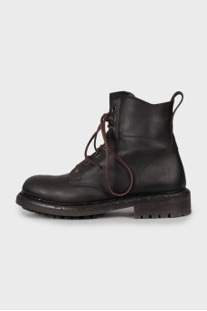 Men's brown leather boots