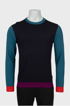 Men's knitted jumper in combined colors
