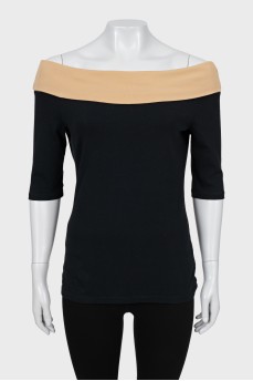 Two-tone off-shoulder top
