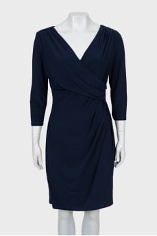 Dress with drapery and tag