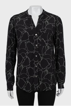 Black printed shirt with tag