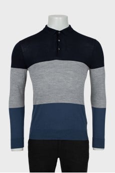 Men's wool jumper in combined colors