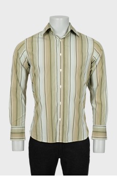 Men's fitted shirt with stripe print