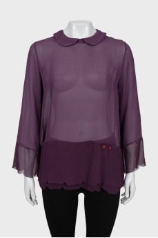 Transparent purple blouse