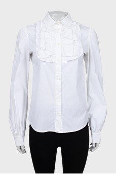 Fitted shirt with frills