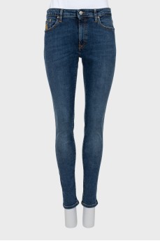 Blue high-waisted skinny jeans