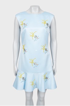 Fitted dress with beaded embroidery