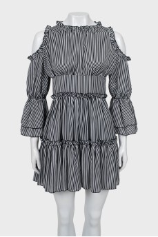 Off shoulder striped dress