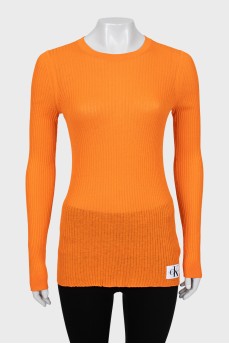 Orange ribbed long sleeve