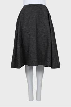 Wool sun skirt with adjustable waist
