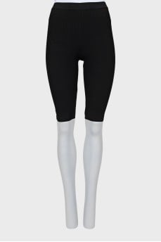 Black ribbed bike shorts