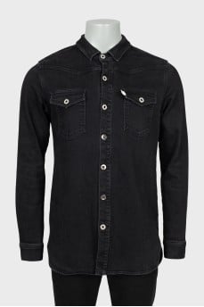 Men's denim shirt in black