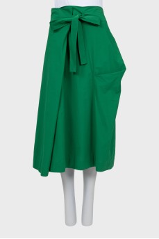 Green midi skirt with ties