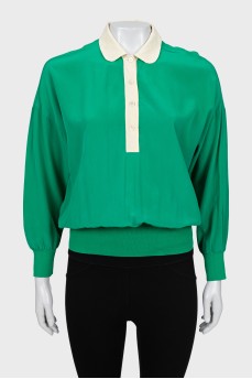 Two-tone loose fit blouse
