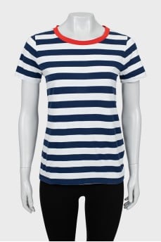 A-line T-shirt with stripe print