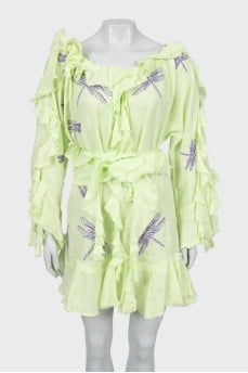Linen dress with embroidery