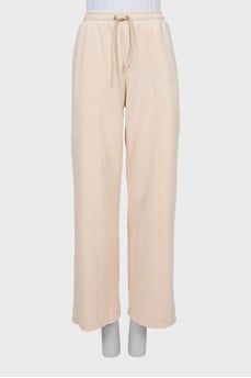 Beige straight fit sweatpants
