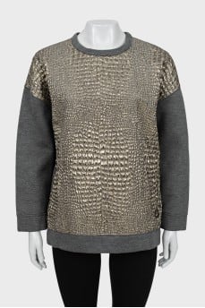 Oversized sweatshirt with lurex