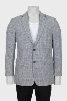 Men's fitted plaid jacket