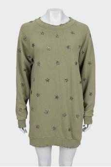 Green hoodie dress with tag