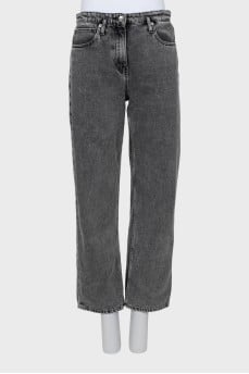Straight-leg jeans in gray