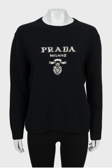 Relaxed sweater with brand logo