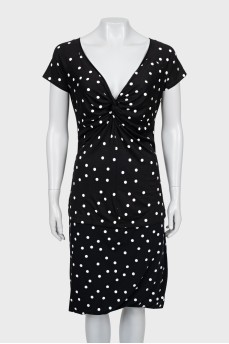 Black suit with polka dot skirt