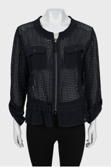 Black blouse with perforations