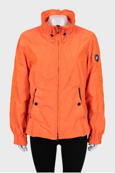Orange fitted windbreaker
