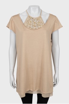Combined silk tunic
