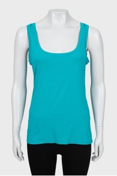 Light blue fitted tank top